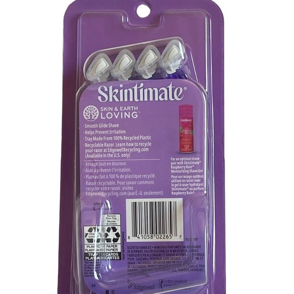 Skintimate Exotic Violet Blooms Disposable Razors, 4 count Lot Of 3 - Picture 3 of 5